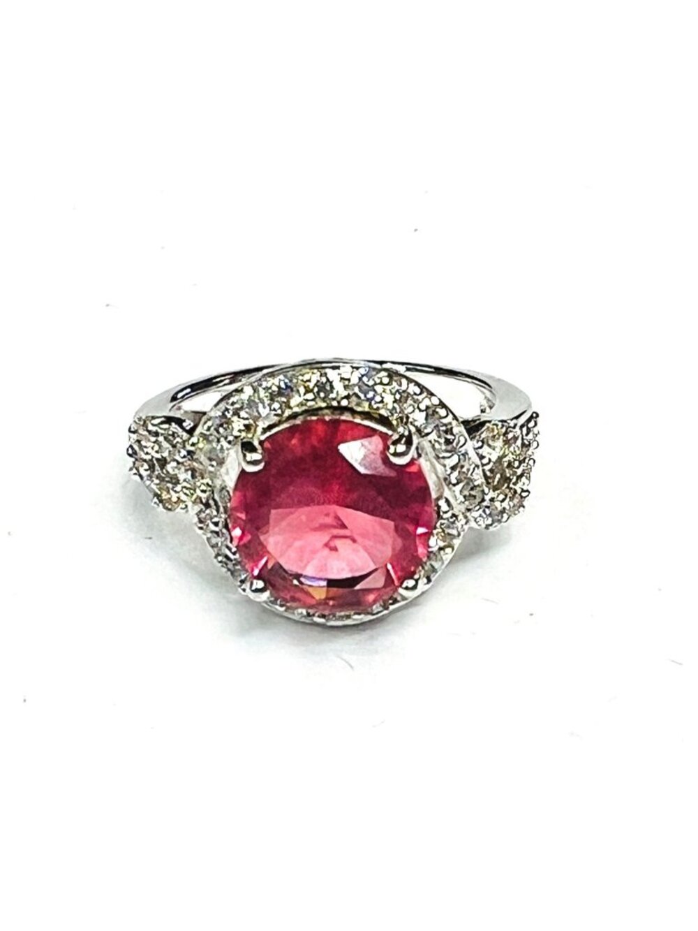 Pink Ring, NWOT, Size 7, pink stone, silver color band - Picture 8 of 8